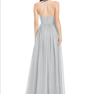 Azazie grey (silver) floor length dress